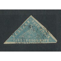 Cape Of Good Hope: 1861 "Wood-Block" 4d Milky Blue On Laid Paper Single Stamp SG 14 FU #BR403