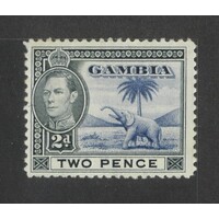 Gambia: 1938 KGVI/Elephant 2d Blue And Black Single Stamp SG 153 MLH #BR403