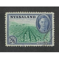 Nyasaland: 1945 KGVI 2/6 TOBACCO Single Stamp SG 154 FU #BR408