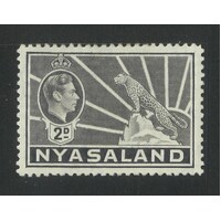 Nyasaland: 1938 KGVI/Symbol 2d Grey Single Stamp SG 133 MLH #BR408
