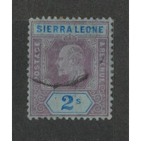 Sierra Leone: 1908 KEVII 2/- Purple And Blue/blue Single Stamp SG 109 USED #BR408