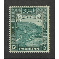 Pakistan: 1948 15R Khyber Pass p14 Single Stamp SG 42a MUH #BR412