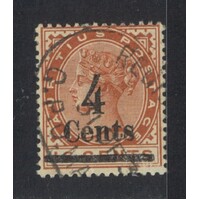 Mauritius: 1900 4c Surcharge ON 16c QV Single Stamp SG 137 FU #BR414