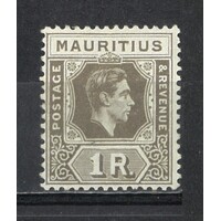 Mauritius: 1949 KGVI 1R Drab Single Stamp SG 260c MLH #BR414
