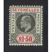 Seychelles: 1906 KGVI 1R50 Single Stamp SG 69 Very Fine MLH #BR414