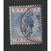 Cyprus: 1912-1915 KGV MULT Crown WMK 2pi Blue And Purple Single Stamp SG 78 FU #BR415