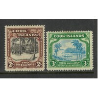 Cook Islands: 1938 Single WMK 2/- Village And 3/- Canoe SG 128/29 MLH #BR416