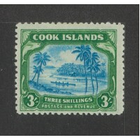 Cook Islands: 1945 MULT WMK 3/- Canoe Single Stamp SG 145 MLH #BR416