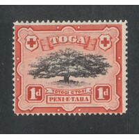 Tonga: 1942 MULT Script WMK 1d Tree Single Stamp SG 75 MLH #BR416