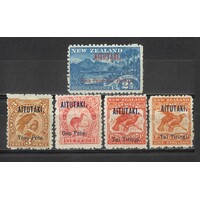 Aitutaki: 1903 OPTS P11 2½d, 3d, 6d, 1/- (Both Colours) SG 4/7b(5) MH #BR417