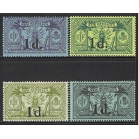 New Hebrides (BR): 1920-1921 1d Surcharges Set/4 Stamps SG 30/33 MVLH #BR417