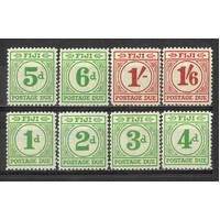 Fiji: 1940 Postage Dues Set/8 Stamps SG D11/18 MUH #BR417