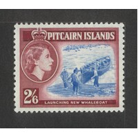 Pitcairn Islands: 1959 2/6 Blue And Deep Lake Shade Single Stamp SG 28a MUH #BR417