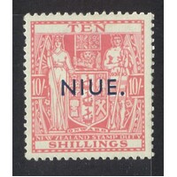 Niue: 1942 Arms 10/- Single WMK Single Stamp SG 81 MLH #BR417