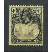 Ascension: 1924 4d Badge Single Stamp SG 15 FU #BR425