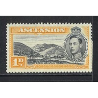 Ascension: 1940 KGVI/Mountain 1d Black And Yellow-Orange P13½ Single Stamp SG 39a MLH #BR425