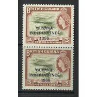 Guyana: 1967 Local OPT 3c Variety "Date Misplaced 2mm" In Pair With Normal SG 422c MUH #BR428