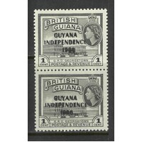 Guyana: 1967 Local OPT 1c Variety "Date Misplaced 2mm" In Pair With Normal SG 420c MUH #BR428