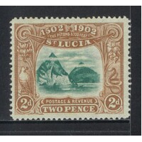 St Lucia: 1902 2d Columbus Anniversary Single Stamp SG 63 MLH #BR428