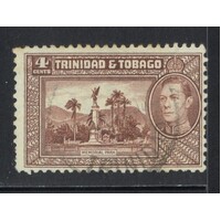 Trinidad & Tobago: 1938 KGVI/Park 4c Chocolate Single Stamp SG 249 FU #BR428