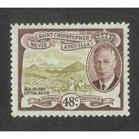 St Kitts-Nevis: 1952 KGVI/Cotton 48c Single Stamp SG 102 MLH #BR429