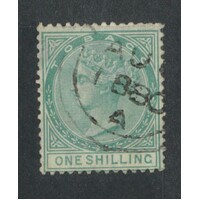 Tobago: 1879 QV 1/- Green Single Stamp SG 4 FU #BR429