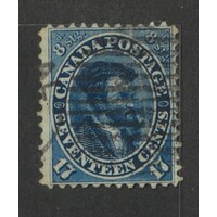 Canada: 1859 Jacques Cartier 17c Deep Blue Single Stamp SG 42 USED #BR432