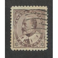 Canada: 1903 KEVII 10c Dull Purple Single Stamp SG 184 Good USED #BR432