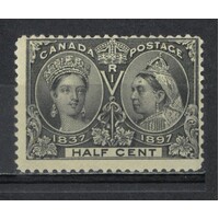 Canada: 1897 Jubilee ½c Black Single Stamp SG 121 MLH (Crease) #BR432