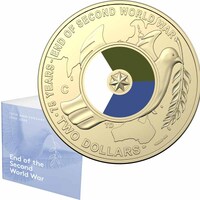 Australia 2020 End of Second World War WWII Anniv. $2 Coloured Coin 'C' mmk UNC