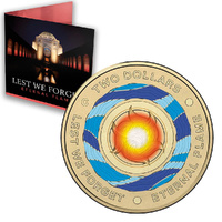 Australia 2018 Eternal Flame/Lest We Forget $2 Coloured Coin 'C' mmk UNC 