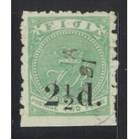 Fiji: 1891 2½d Surcharge ON 2d Green Single Stamp SG 70 FU #BR434