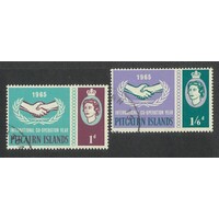 Pitcairn Islands: 1965 ICY Set/2 Stamps SG 51/52 FU #BR438