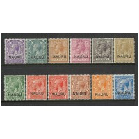 Nauru: 1916 Overprints ON KGV Set/12 Stamps TO 1/- SG 1/12 Fresh MUH #BR439