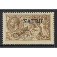 Nauru: 1916 Seahorses DE LA RUE PTG 2/6 Yellow-Brown Single Stamp SG 20 MUH #BR439