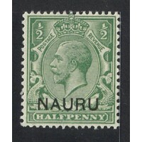 Nauru: 1916 KGV ½d With "Double OPT-One Albino" Single Stamp SG 1b MUH #BR439