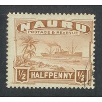 Nauru: 1947 Ship ½d p14 Single Stamp SG 26Bc FU #BR439