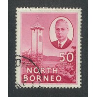 North Borneo: 1952 KGVI/Tower 50c "Jesselton" Single Stamp SG 366a FU #BR441