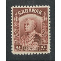 Sarawak: 1941 Brooke 6c Lake-Brown Single Stamp SG 111a MUH #BR444