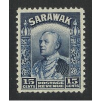 Sarawak: 1941 Brooke 15c Blue Single Stamp SG 115a MUH #BR444