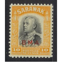 Sarawak: 1945 BMA OPT ON $10 Single Stamp SG 145 MLH #BR444