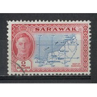 Sarawak: 1950 KGVI/Map $2 Single Stamp SG 184 FU #BR444