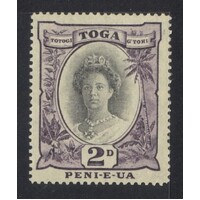Tonga: 1924 Queen Salote 2d Black And Deep Purple DIE I Single Stamp SG 57d MLH #BR447