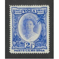 Tonga: 1934 Queen Salote 2½d Bright Ultramarine Single Stamp SG 59 MUH #BR447