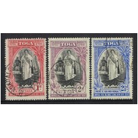 Tonga: 1938 Accession Anniversary Set/3 Stamps SG 71/73 FU #BR447