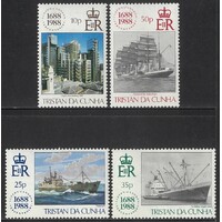 Tristan Da Cunha: 1988 LLOYD'S Anniversary Set/4 Stamps SG 457/60 MUH #BR448