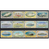 Tristan Da Cunha: 1994 Ships Set/12 Stamps TO £5 SG 553/64 MUH #BR448