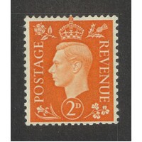 Great Britain: 1938 KGVI 2d Orange "WMK Sideways" Single Stamp SG 465a MUH #BR449