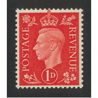 Great Britain: 1937 KGVI 1d Scarlet "WMK Sideways" Single Stamp SG 463a MUH #BR449