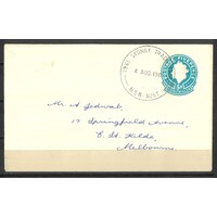Australia: Envelop 1960 QE 5d Light Blue, S/Seas E38 With "1961 Sydney Trade Fair" #CD2